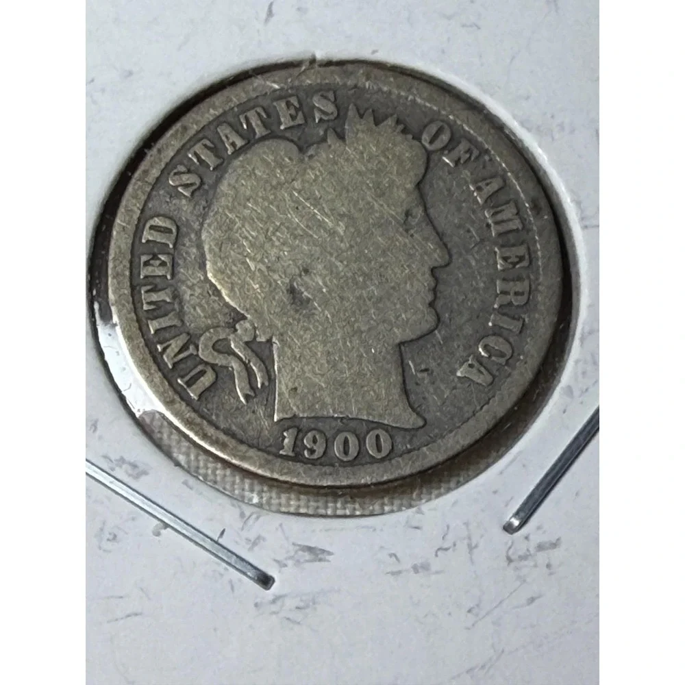 Lot of 4 US Barber Silver Dimes 1898-P 1900-S 1908-D 1915-S 90% Silver Coins
